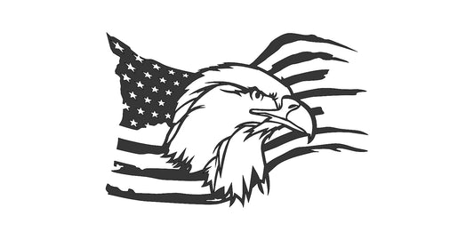 Right Facing American Eagle Flag Sign 36"x24"- 100008