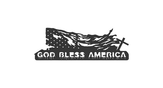 God Bless America Flag with Cross - 100022