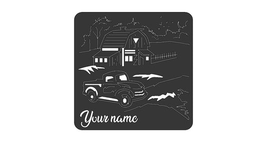 Personalized Rustic Truck and Barn - 100051